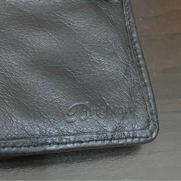 BRIGHTON Eve Delight Black Leather Croc Leather Trims Large Wallet - Picture 7 of 13